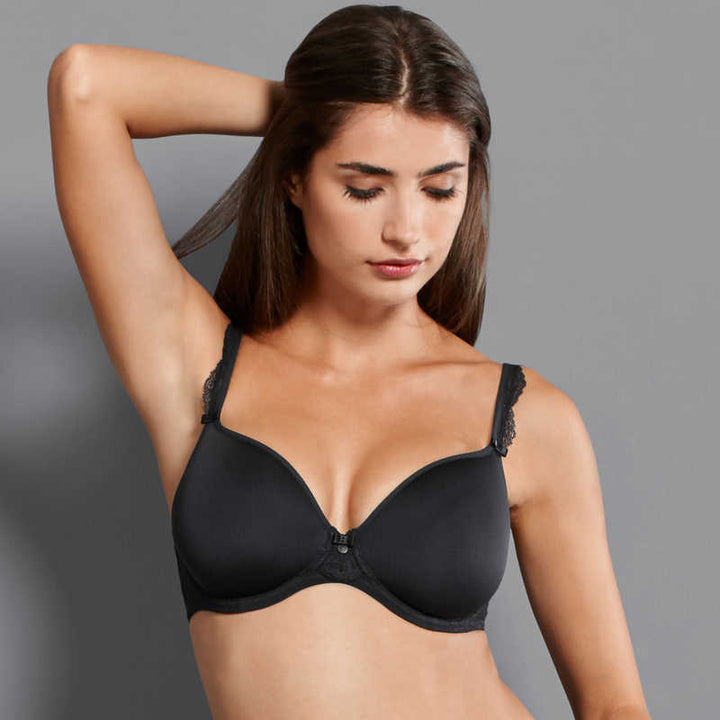 ROSA FAIA SELMA WIRED BRA WITH SPACER CUPS BLACK