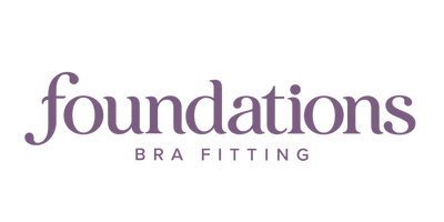 Foundations Bra Fitting in muted purple lettering
