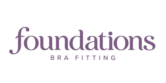 Foundations Bra Fitting in muted purple lettering