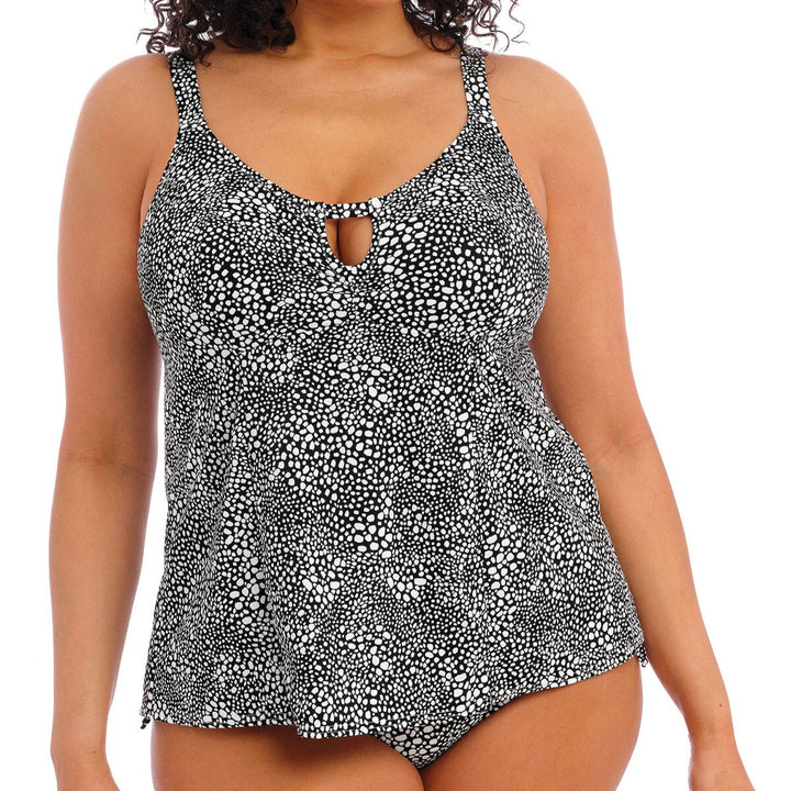 ELOMI PEBBLE COVE BLACK NON WIRED MOULDED TANKINI TOP US 20