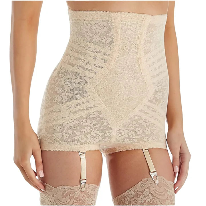 RAGO HIGH WAIST EXTRA FIRM NO ROLL PANTY GIRDLE W/ DETACHABLE GARTER