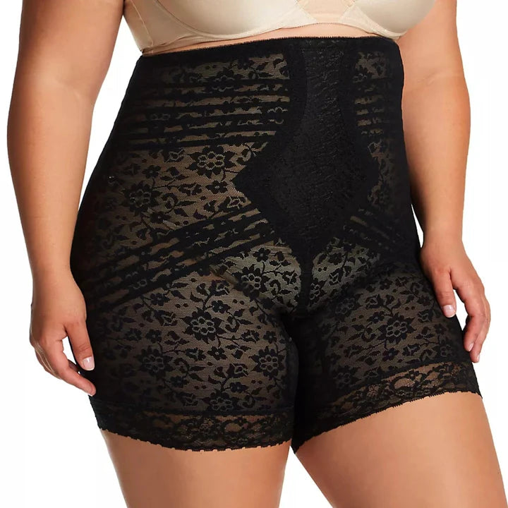 RAGO NO ROLL HIGH WAIST LACE THIGH SLIMMER W/ ETRA FIRM SUPPORT